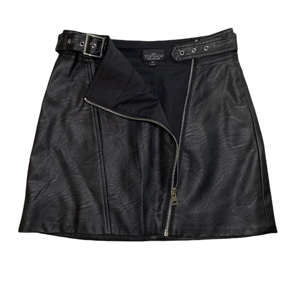 Topshop Vegan Leather Mini Skirt